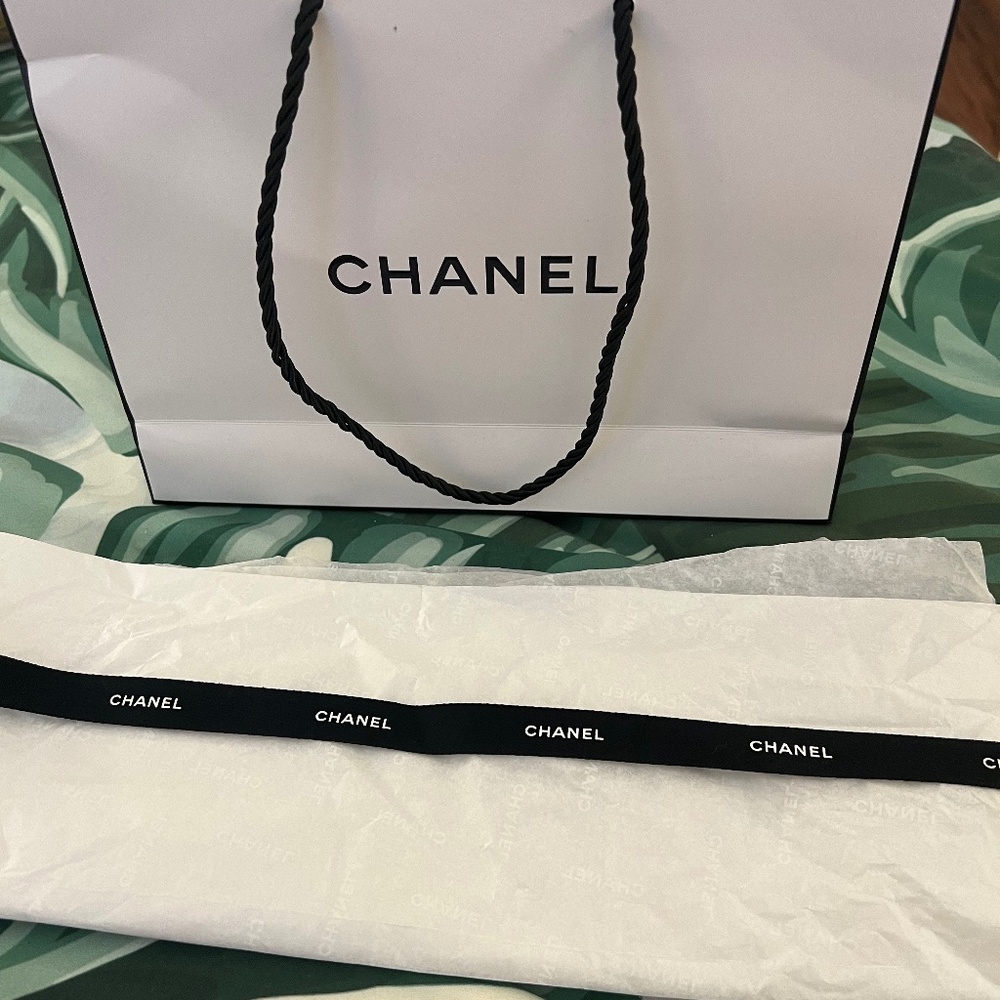 Size Small Chanel Signature Paper Shopping Bag/Tote 10” X 8” X 2.75”